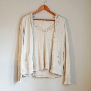 Escada Sport Cream Two Piece Sweater Set